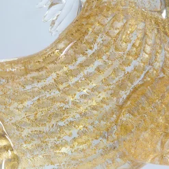 Large Gold Glass Rearing Horse