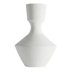 Large Matt White Clay Vase