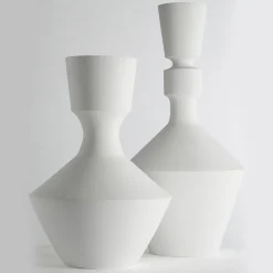 Large Matt White Clay Vase