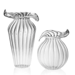 Large Millerighe Clear Glass Vase