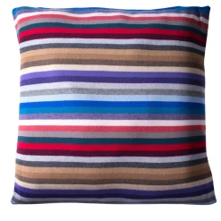Large Multicolor Stripe Square Cushion #2