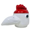 Large Red and White Bird Container with Lid