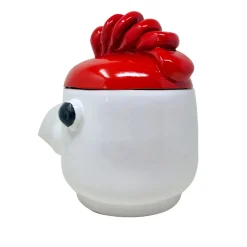 Large Red and White Bird Container with Lid