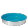 Large Round Turquoise Silverplated Catchall Bowl