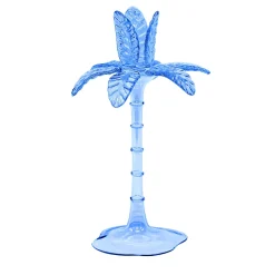 Las Palmas Large Blue Blown Glass Candle Holder