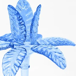 Las Palmas Large Blue Blown Glass Candle Holder