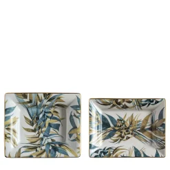 Las Palmas set of porcelain Ashtray and Vide-Poche with palms