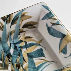 Las Palmas set of porcelain Ashtray and Vide-Poche with palms