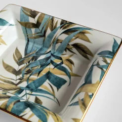 Las Palmas set of porcelain Ashtray and Vide-Poche with palms