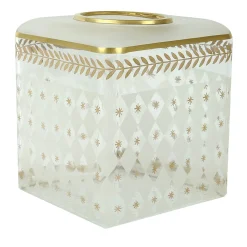 Laurel Gold Details Leaf Glass Kleenex Cover