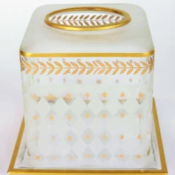 Laurel Gold Details Leaf Glass Kleenex Cover