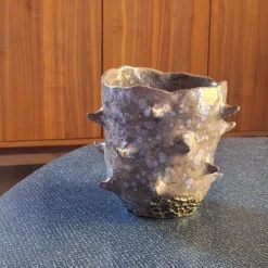 Lava 6 Mottled Beige Ceramic Vase