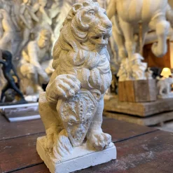 Leone Marzocco White Plaster Sculpture