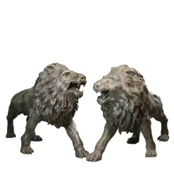 Leoni Set of 2 Bronze Sculptures