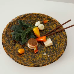 Leopardo Brown Glass Centerpiece