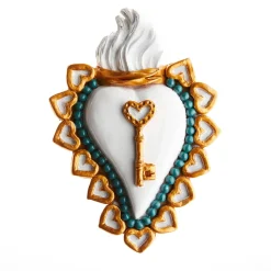 LET KEY IN GOLD KEY CERAMIC HEART