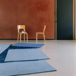 Lettera Aperta Blue Textile Hand-Knotted Rug