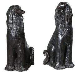 Levrieri Afgani Set of 2 Bronze Sculptures