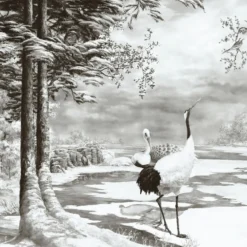 Light Blue & Gray Irish Ponds Cotton Wallcovering Fabric