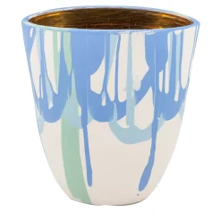 Light Blue and Gold Vase