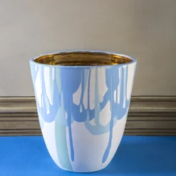 Light Blue and Gold Vase