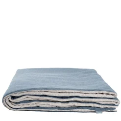 Light Blue Dotted Linen Blanket