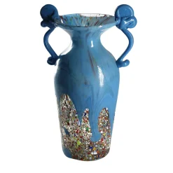 Light Blue Murano Glass Amphora Vase