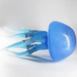 Light Blue Murano Glass Jellyfish Sculpture