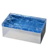 Light Blue Quartz Brass Box