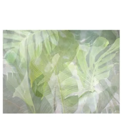 Light Green Palm Leaves Textured Wallpaper