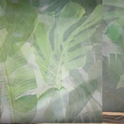 Light Green Palm Leaves Textured Wallpaper