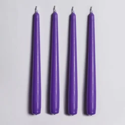 Lilac Ceramic Candlestick with 4 Scented Candles