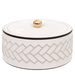 Lily Large Cylindrical White Box with Lid