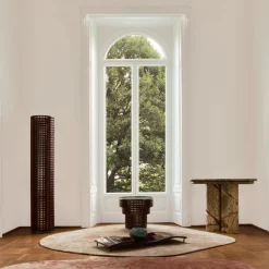 Limited Edition Carabottino Collection Walnut and Verde Alpi Marble Floor Mirror