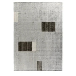 Lines L1 Silver Viscose Rug
