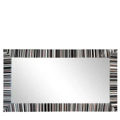 Lines Rectangular Striped Polychrome Murano Glass Mirror