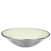 Lirica Silver and White Glass Large Decorative Bowl