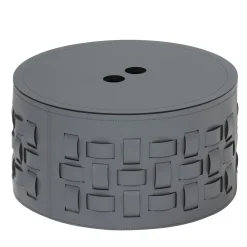 Lisbona 6 Gray Round Basket with Lid