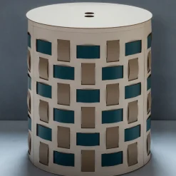 Lisbona N. 13 White Round Basket with Lid