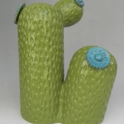 Little Rock Street Ceramic Cactus Sculpture by Tullio Mazzotti