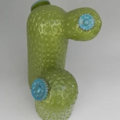 Little Rock Street Ceramic Cactus Sculpture by Tullio Mazzotti