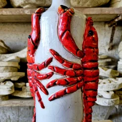 Lobster Polychrome Ceramic Bottle
