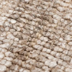 Loom Brush Beige Wool and Bamboo Silk Rug