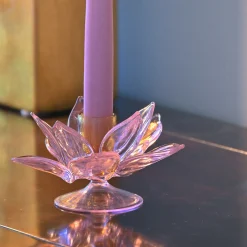 Lotus Pink Glass Candleholder by Summerill & Bishop
