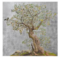 L'Ulivo Silver Leaf Textured Panel