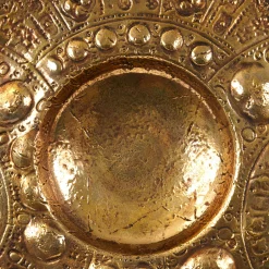 Lys Large gold Ceramic Plate by Gabriele Mengoni