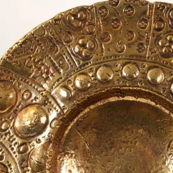 Lys Large gold Ceramic Plate by Gabriele Mengoni
