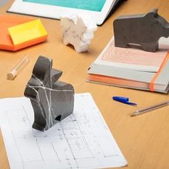 Maialino Small Gray Statuette by Alessandra Grasso