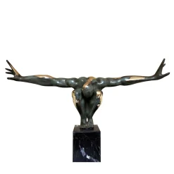 Male Diver Bronze Statuette