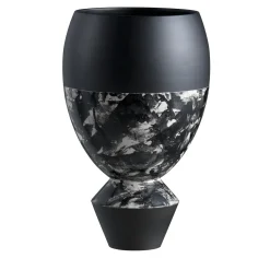 Mandola Black Ceramic Vase by Jean-Christophe Clair